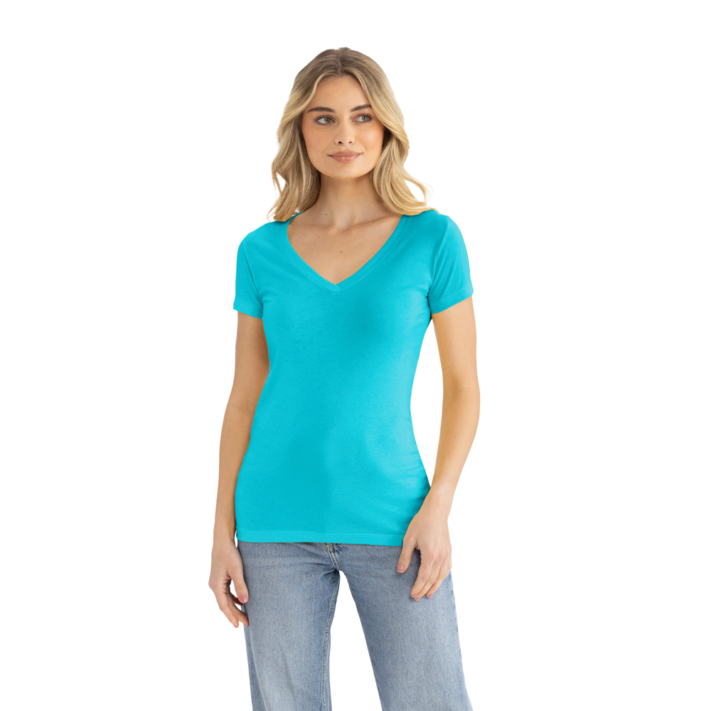 Next Level 1540 Women's Ideal V-Neck Tee - Tahiti Blue
