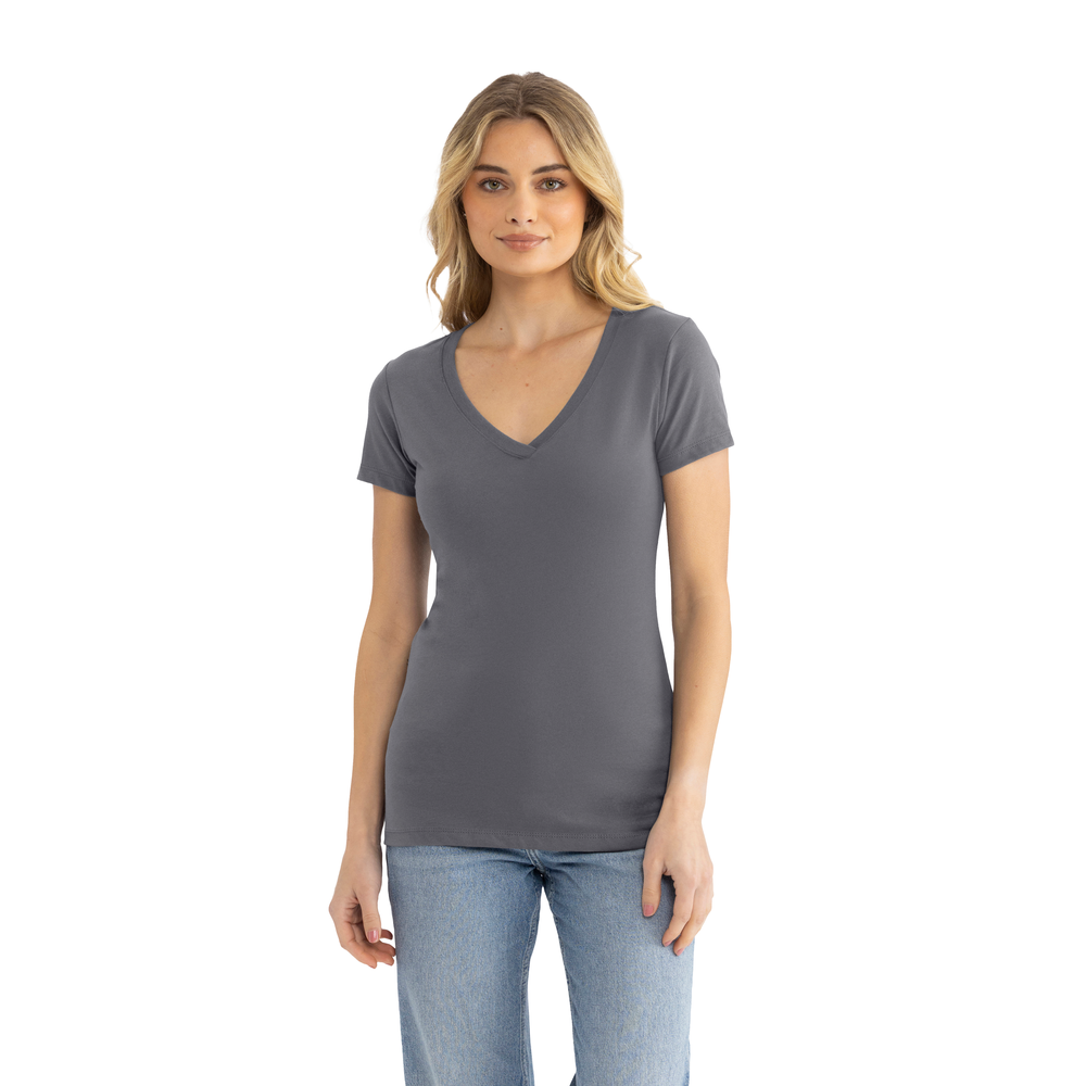 Next Level 1540 Women's Ideal V-Neck Tee - Dark Gray