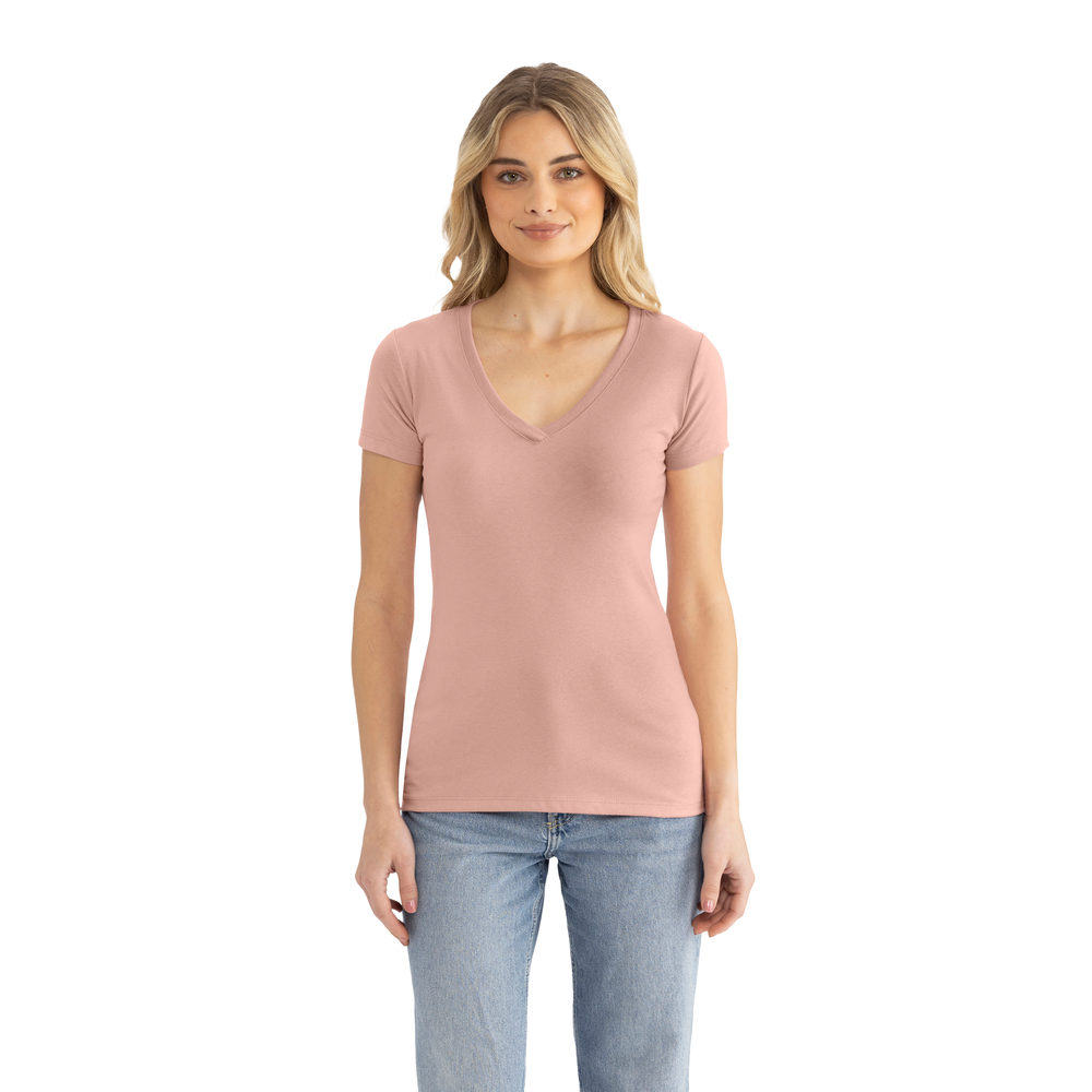 Next Level 1540 Women's Ideal V-Neck Tee - Desert Pink