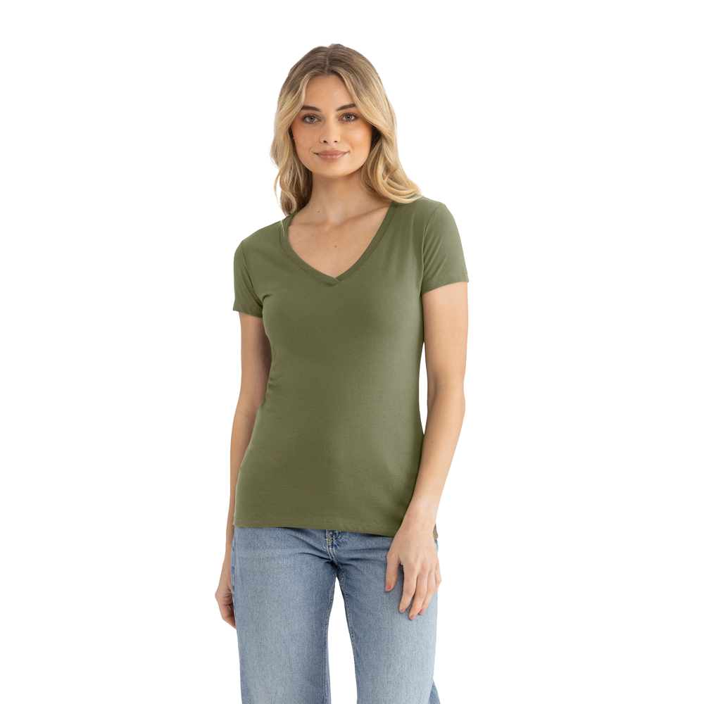 Next Level 1540 Women's Ideal V-Neck Tee - Military Green