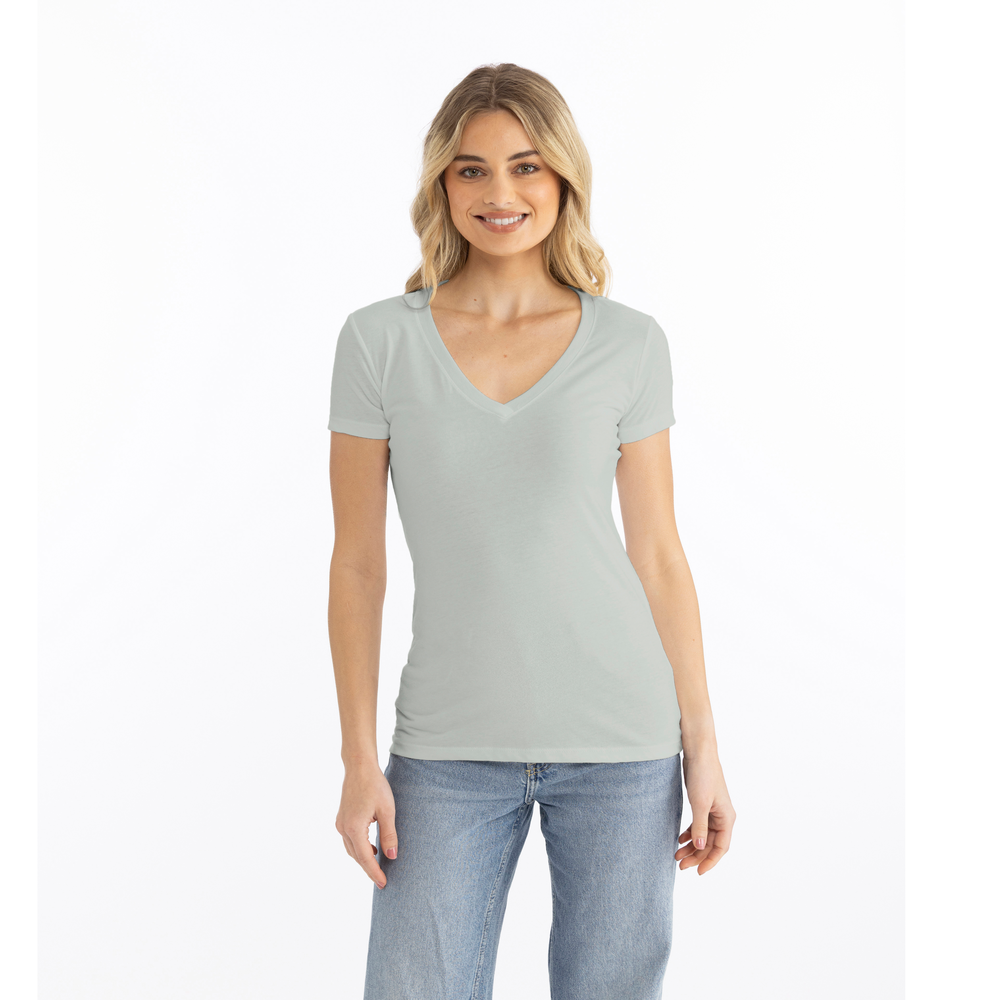 Next Level 1540 Women's Ideal V-Neck Tee - Silver