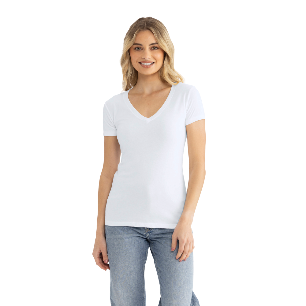 Next Level 1540 Women's Ideal V-Neck Tee - White