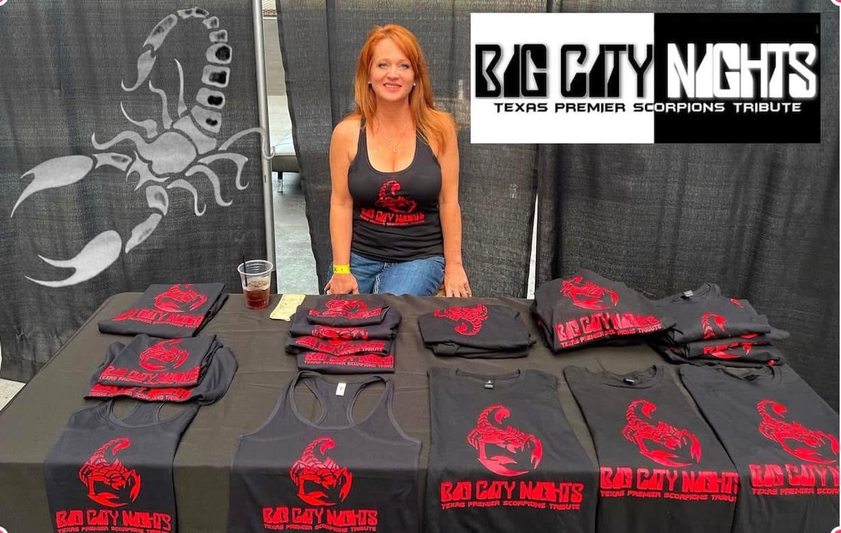 Custom printed band shirt example by Rock Marketing HTX