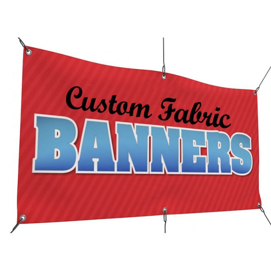 Custom fabric banner printed by Rock Marketing HTX