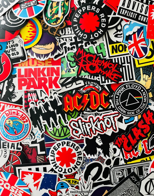 Custom band stickers printed by Rock Marketing HTX