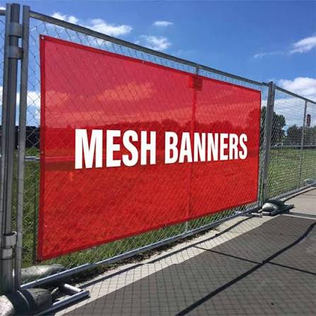 Custom mesh banner printed by Rock Marketing HTX
