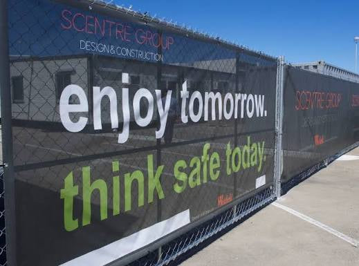 Outdoor custom mesh banner example by Rock Marketing HTX