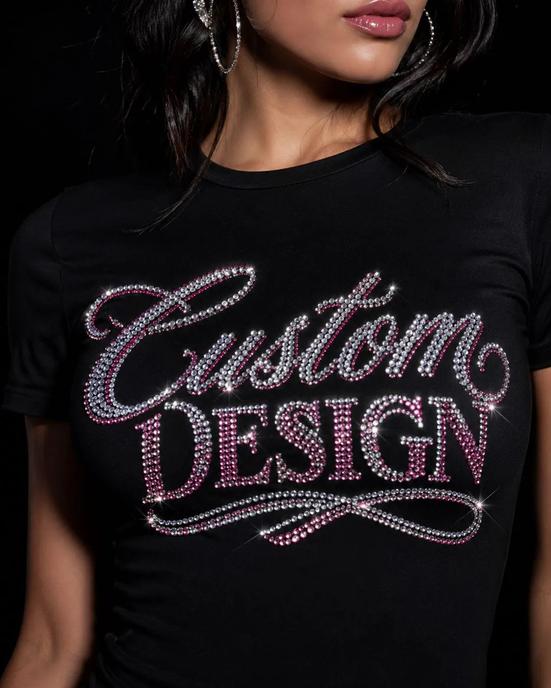 Rhinestone shirt design example by Rock Marketing HTX
