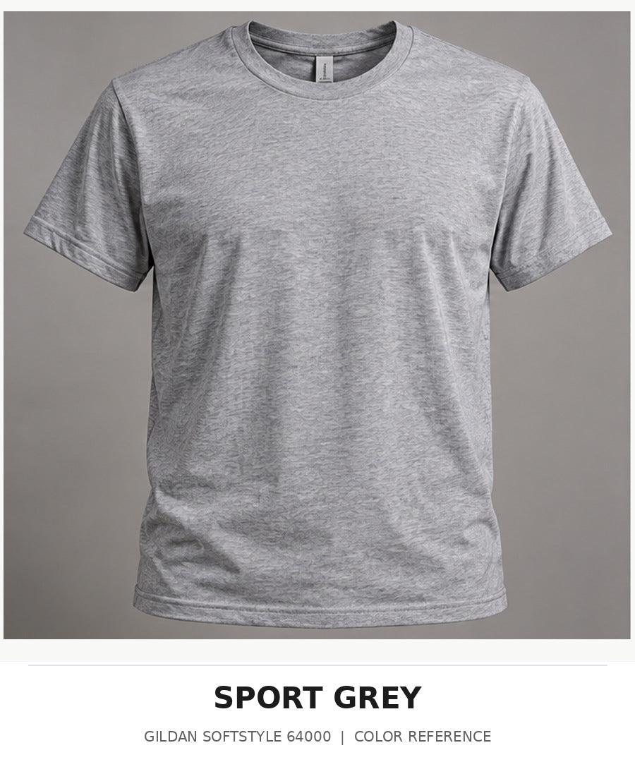 Illustrative Gildan Softstyle 64000 blank T-shirt in Sport Grey
